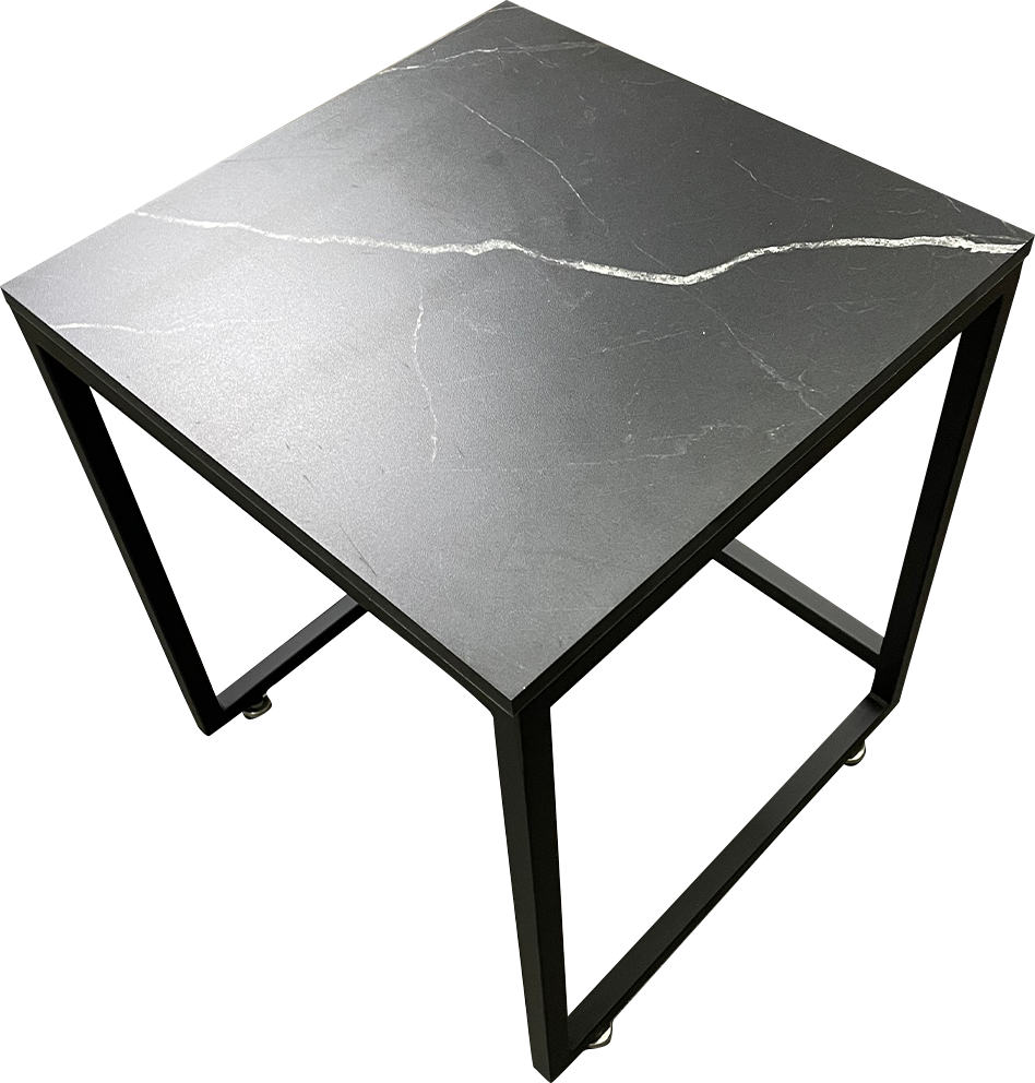 Mesa Auxiliar Símil Mármol Tablero Palazzo Cuadrada ancho 45 X 54 alto