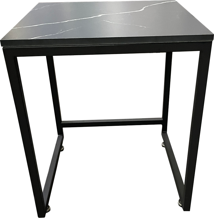 Mesa Auxiliar Símil Mármol Tablero Palazzo Cuadrada ancho 45 X 54 alto