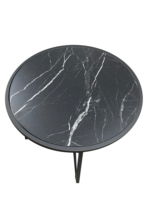 Mesa Auxiliar Símil Mármol Circular ancho 64 cm X 47.50 cm alto varios colores