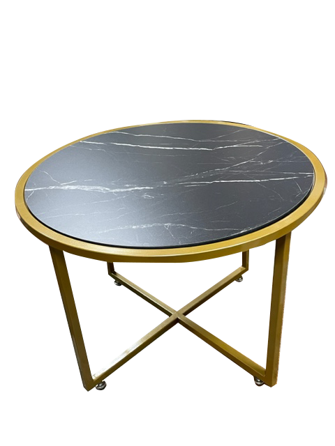 Mesa Auxiliar Símil Mármol Circular ancho 64 cm X 47.50 cm alto varios colores