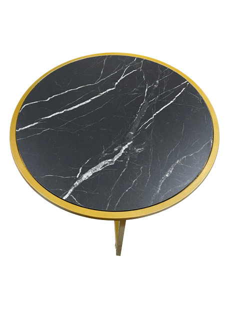 Mesa Auxiliar Símil Mármol Circular ancho 64 cm X 47.50 cm alto varios colores