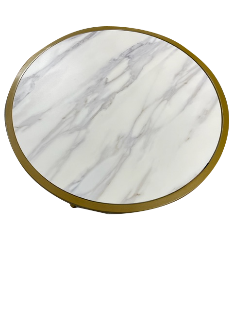 Mesa Auxiliar Símil Mármol Circular ancho 64 cm X 47.50 cm alto varios colores