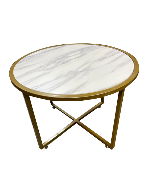 Mesa Auxiliar Símil Mármol Circular ancho 64 cm X 47.50 cm alto varios colores
