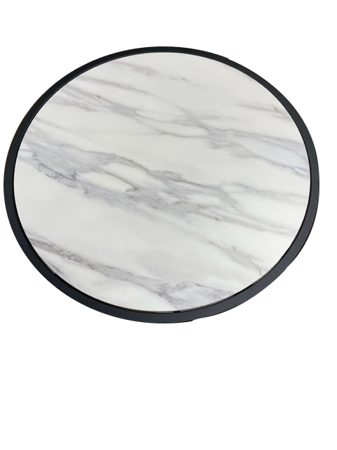 Mesa Auxiliar Símil Mármol Circular ancho 64 cm X 47.50 cm alto varios colores