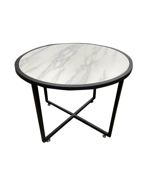 Mesa Auxiliar Símil Mármol Circular ancho 64 cm X 47.50 cm alto varios colores