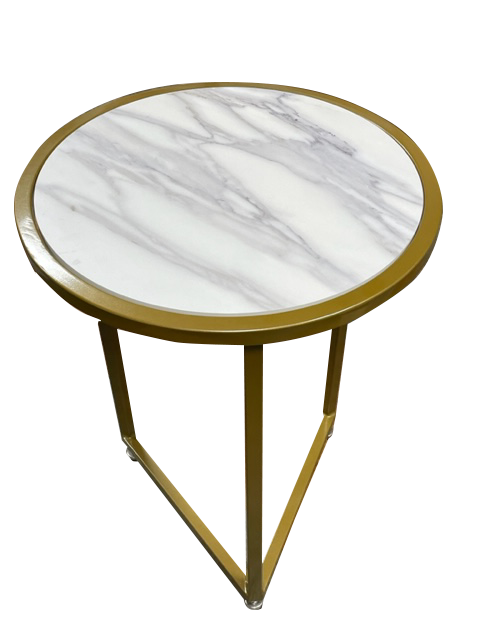 Mesa Auxiliar Símil Mármol Circular ancho 45 cm X 57 cm alto varios colores