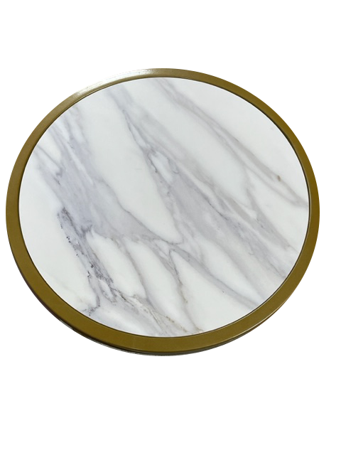 Mesa Auxiliar Símil Mármol Circular ancho 45 cm X 57 cm alto varios colores