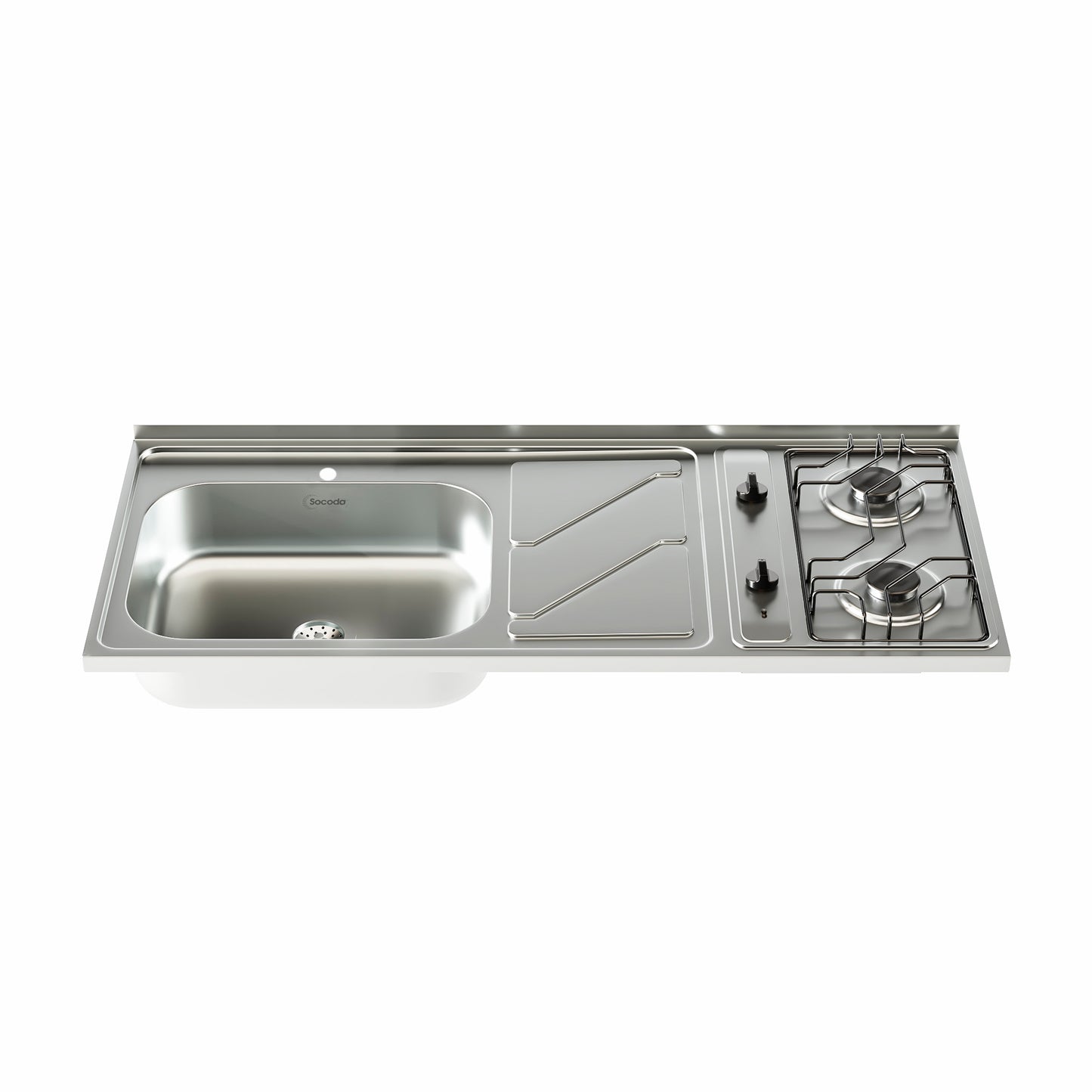 MESÓN DE ACERO INOXIDABLE 1.2 FREG IZQ GAS