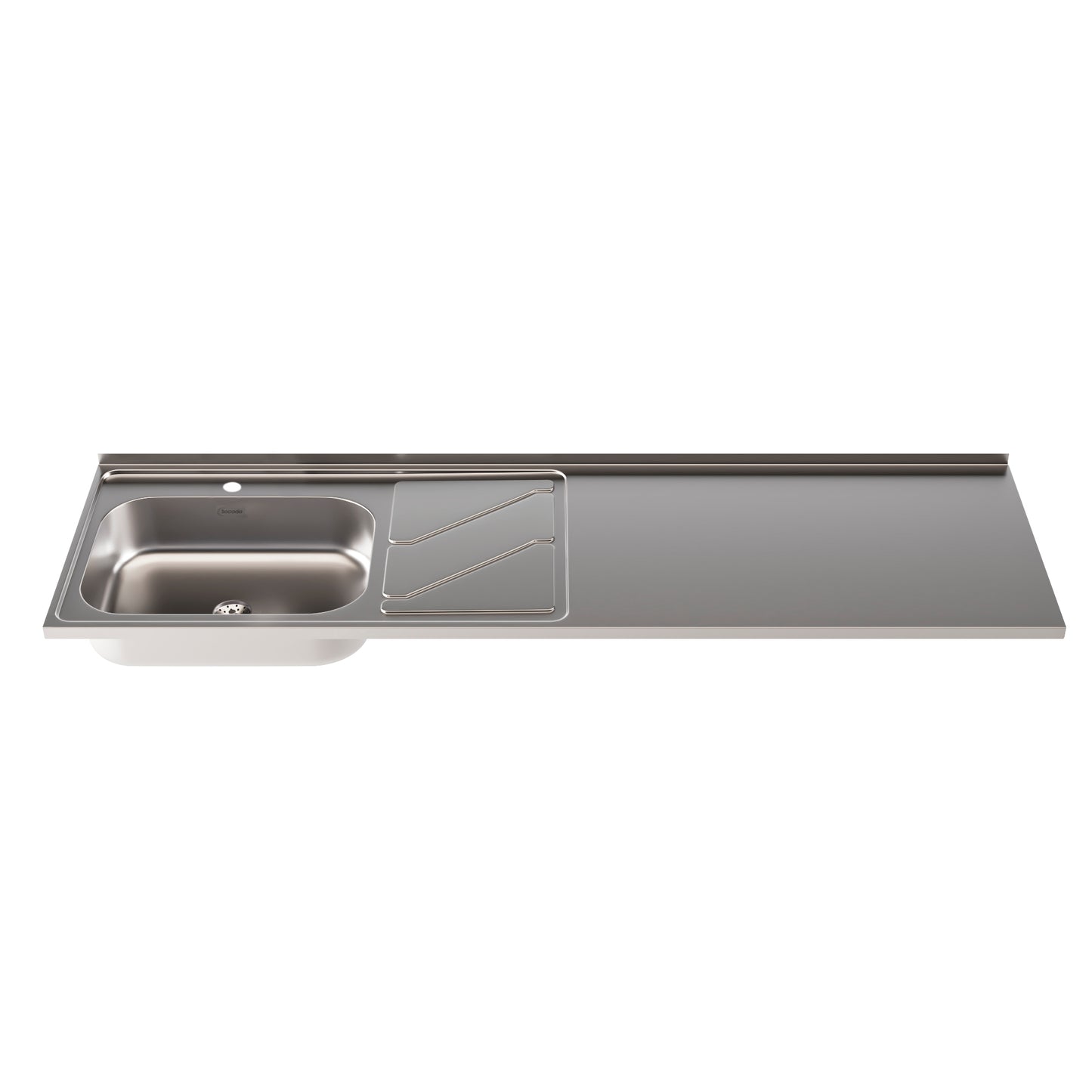 MESÓN DE ACERO INOXIDABLE 1.2 FREG IZQ LISO