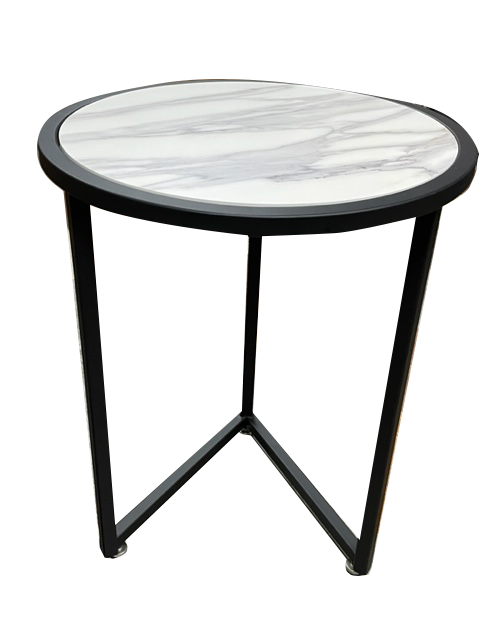 Mesa Auxiliar Símil Mármol Circular ancho 45 cm X 57 cm alto varios colores