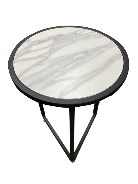 Mesa Auxiliar Símil Mármol Circular ancho 45 cm X 57 cm alto varios colores