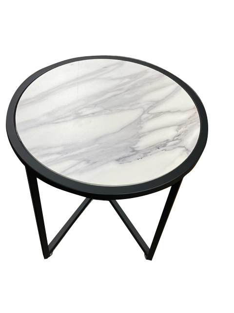 Mesa Auxiliar Símil Mármol Circular ancho 45 cm X 57 cm alto varios colores