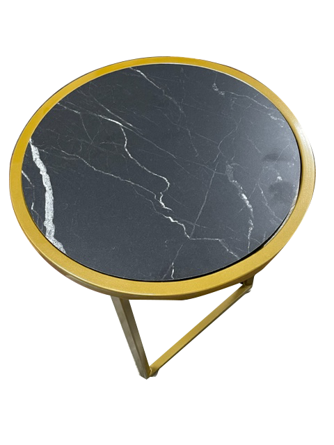 Mesa Auxiliar Símil Mármol Circular ancho 45 cm X 57 cm alto varios colores