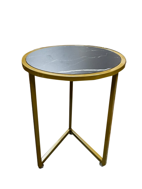 Mesa Auxiliar Símil Mármol Circular ancho 45 cm X 57 cm alto varios colores