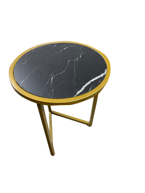 Mesa Auxiliar Símil Mármol Circular ancho 45 cm X 57 cm alto varios colores