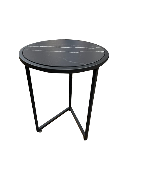 Mesa Auxiliar Símil Mármol Circular ancho 45 cm X 57 cm alto varios colores