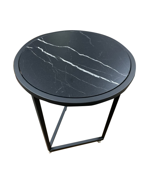Mesa Auxiliar Símil Mármol Circular ancho 45 cm X 57 cm alto varios colores