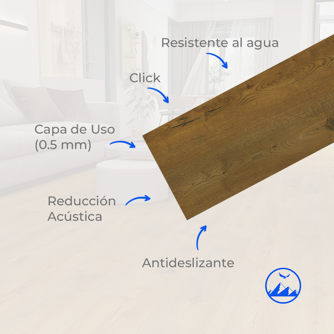 PISO SPC COLOR ROBLE CATEDRAL ESPESOR 5.5 MM X 2.16 M2