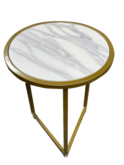Mesa Auxiliar Símil Mármol Circular ancho 45 cm X 57 cm alto varios colores