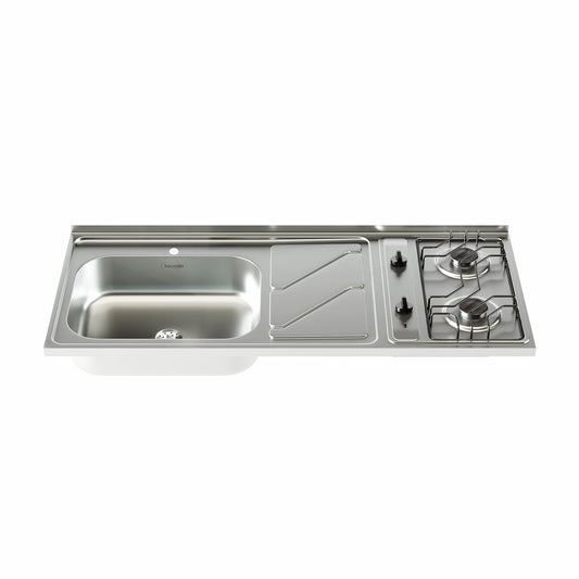 MESÓN DE ACERO INOXIDABLE 1.2 FREG IZQ GAS