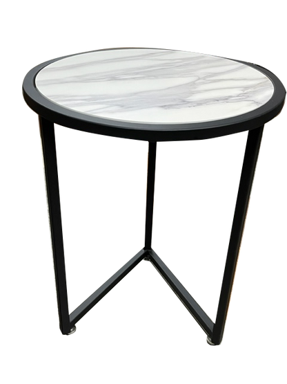 Mesa Auxiliar Símil Mármol Circular ancho 45 cm X 57 cm alto varios colores