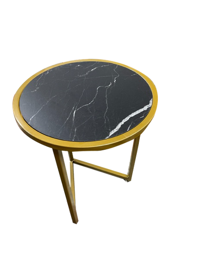Mesa Auxiliar Símil Mármol Circular ancho 45 cm X 57 cm alto varios colores