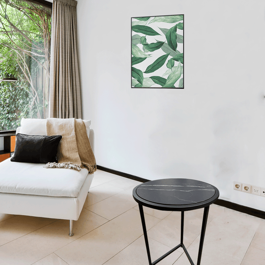 Mesa Auxiliar Símil Mármol Tablero Palazzo Circular ancho 45 X 57  alto